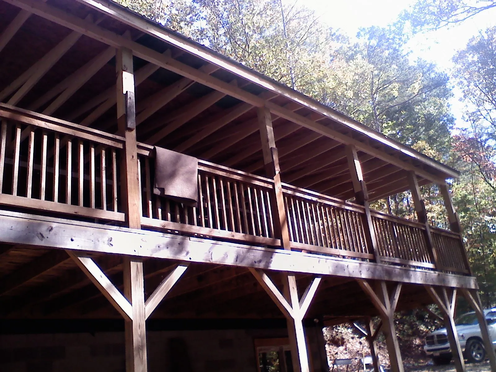 Timber framing under a new elevated porch and deck — Roof Leak Repair in Ridgefield by Roofing Brothers